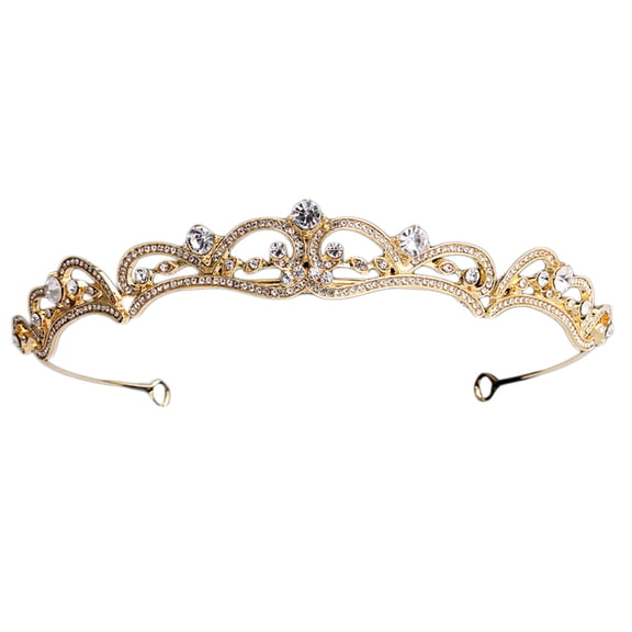 tegongse Vintage Royal Baroque Jewelry Tiara Crown Bridal Wedding for Rhinestone Headband