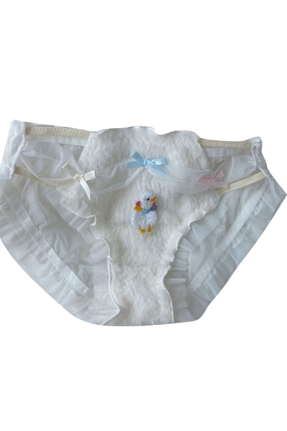 Women Plush Panty Funny Bear Panties Lingerie Cartoon Plush Underwear Underpants Soft Lovely Student Girls Lingerie Gift