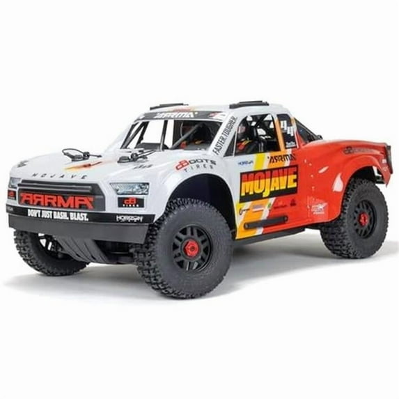 tek NT82287 UNO1RC ARRMA Mojave RC Truck 4X4 4S BLX 1-8th Scale Desert Truck RTR, White & Red