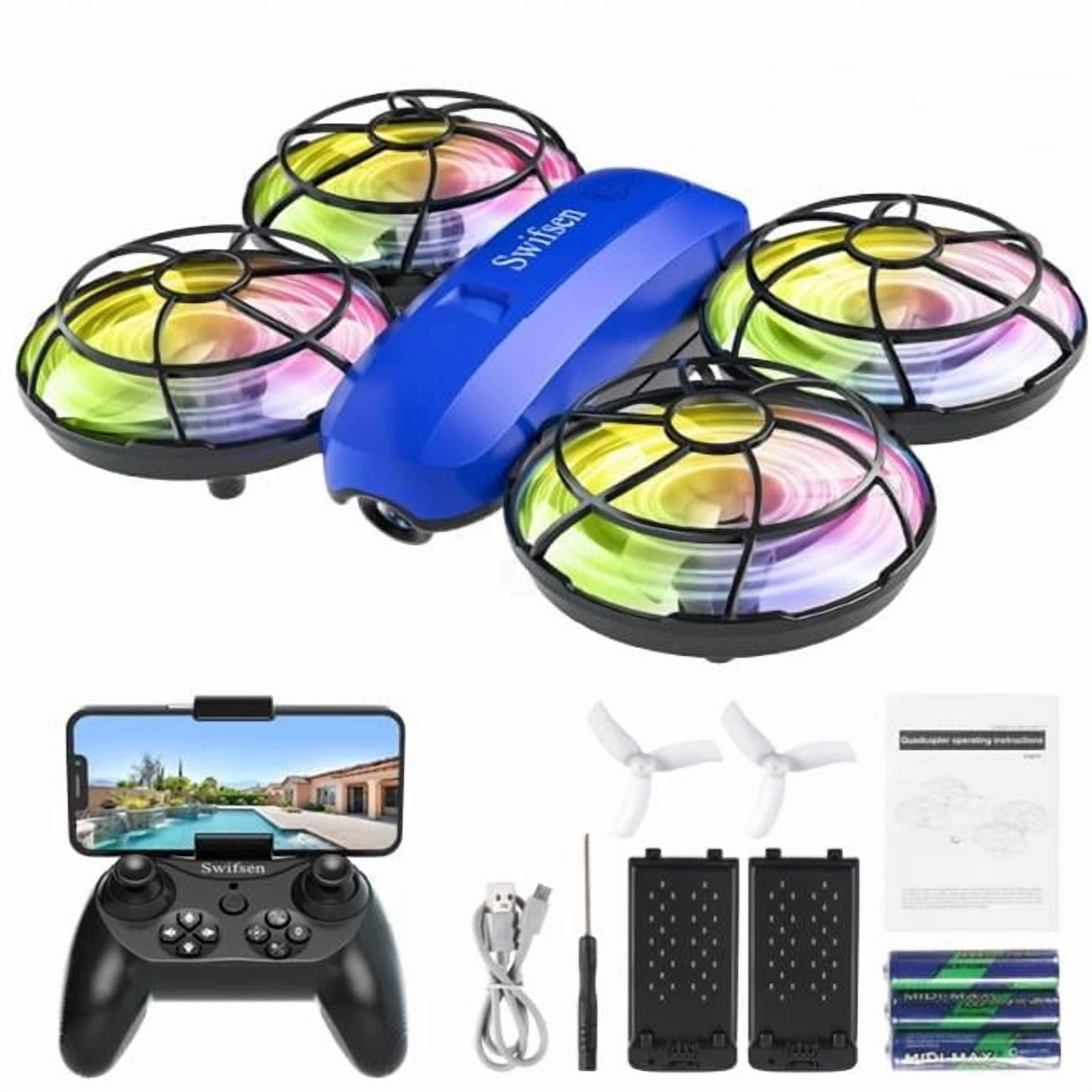 tek NT74125 UNO1RC Drones for Kids with Camera, RC Drone Indoor Small Helicopter, Birthday Gifts for Boys & Girls Beginners Friendly, Mini Quadcopter Toy with 2 Batteries, Propeller Full Protect