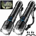 thumbnail image 1 of tek NT81623 UNO1RC Rechargeable Flashlights High Lumens, 990000LM Powerful Tactical Flashlights, 5 Modes LED Flashlight Adjustable, Brightest Flashlight Waterproof, Handheld Flash Light for Home, 1 of 1