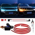 thumbnail image 1 of tek NT74970 UNO1RC Sequential Turn Signal Light Strip Dynamic Scan Start Up LED Hood Lights Flexible DRL Daytime Running Light for Car, Truck, Suv, Dual Color Ice Blue Amber Flowing Switchback, 1 of 1