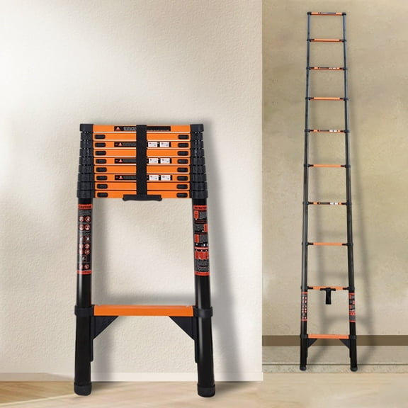 stusgo 12.8FT Telescoping Ladders, 3.9M Carbon Steel Extension Ladder, Heavy Duty 330lbs Capacity