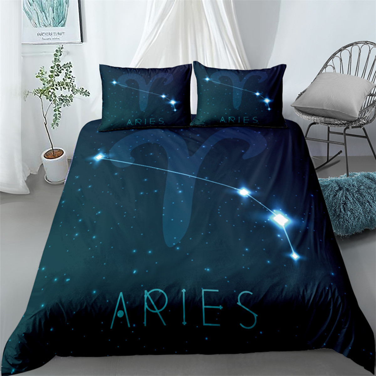 tellation Duvet Cover Psychedelic Galaxy Astrology Mystery Compass Blue ...