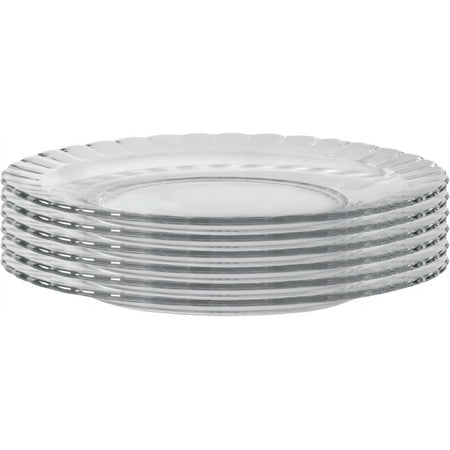 tempered Glass Paris Dinner Plate 9 Inch, 23 Cm-Set of Six, Clear