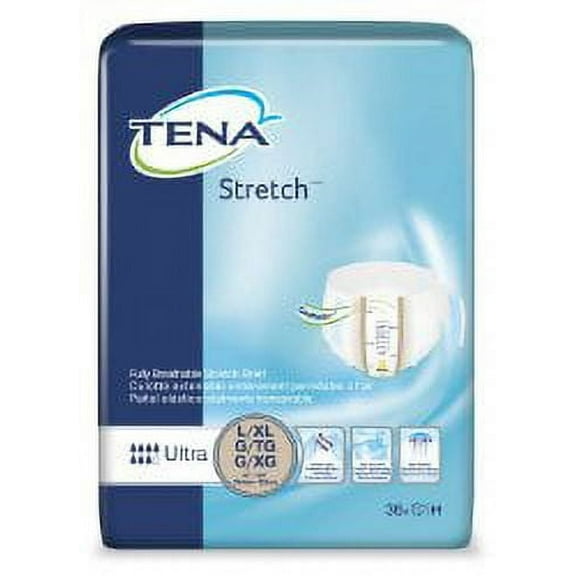 Tena Stretch Ultra Adult Tab Closure Disposable Incontinent Brief Large / X-Large Heavy Absorbency 36 Count