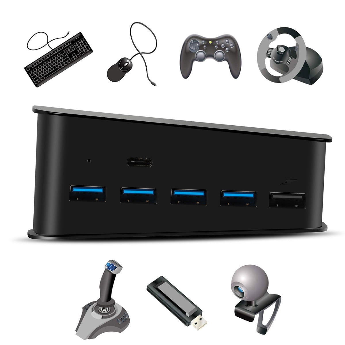 Ortz PS5 USB Hub, PS5 Accessories USB Expansion Adapter with 4 USB 2.0 –  BargzNY