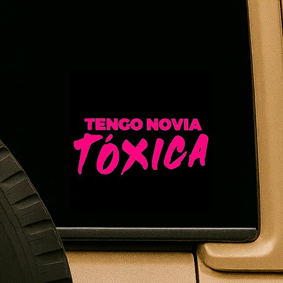 tengo novia toxica sticker laptop bumper window decal cacomania Pink