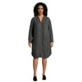 thumbnail image 1 of terra & sky long sleeve shirtdress, 1 of 6