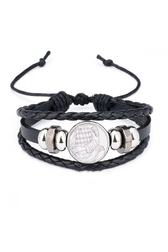 terracotta warrior china chinese drawing bracelet braided leather woven wristband