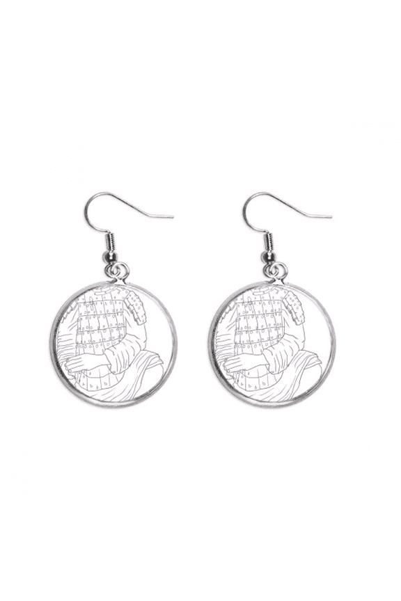 terracotta warrior china chinese drawing earring dangle silver drop earring jewelry woman
