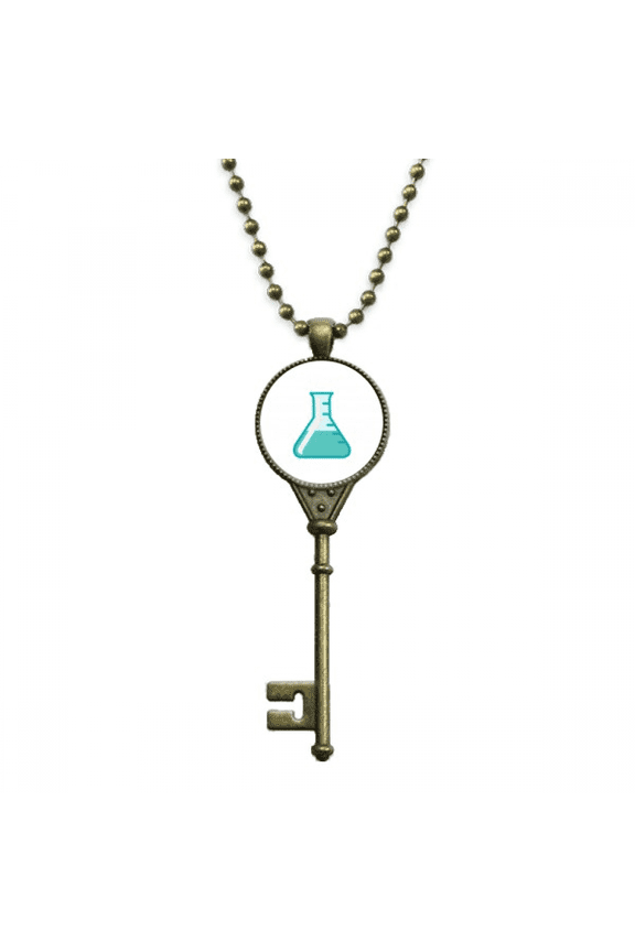 test-tube liquid science experiment key necklace pendant tray embellished chain