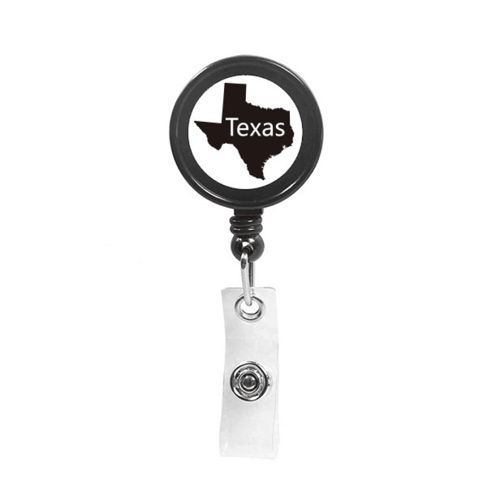 texas ameusa map outline Retractable Keychain Badge Holder ID Badge