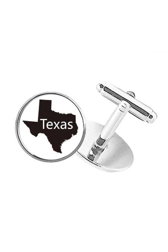 texas ameusa map outline round button cuff clip stud cufflinks