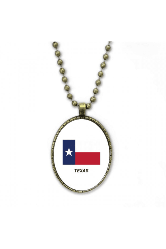 texas flag contour art deco fashion necklace vintage chain bead pendant jewelry collection