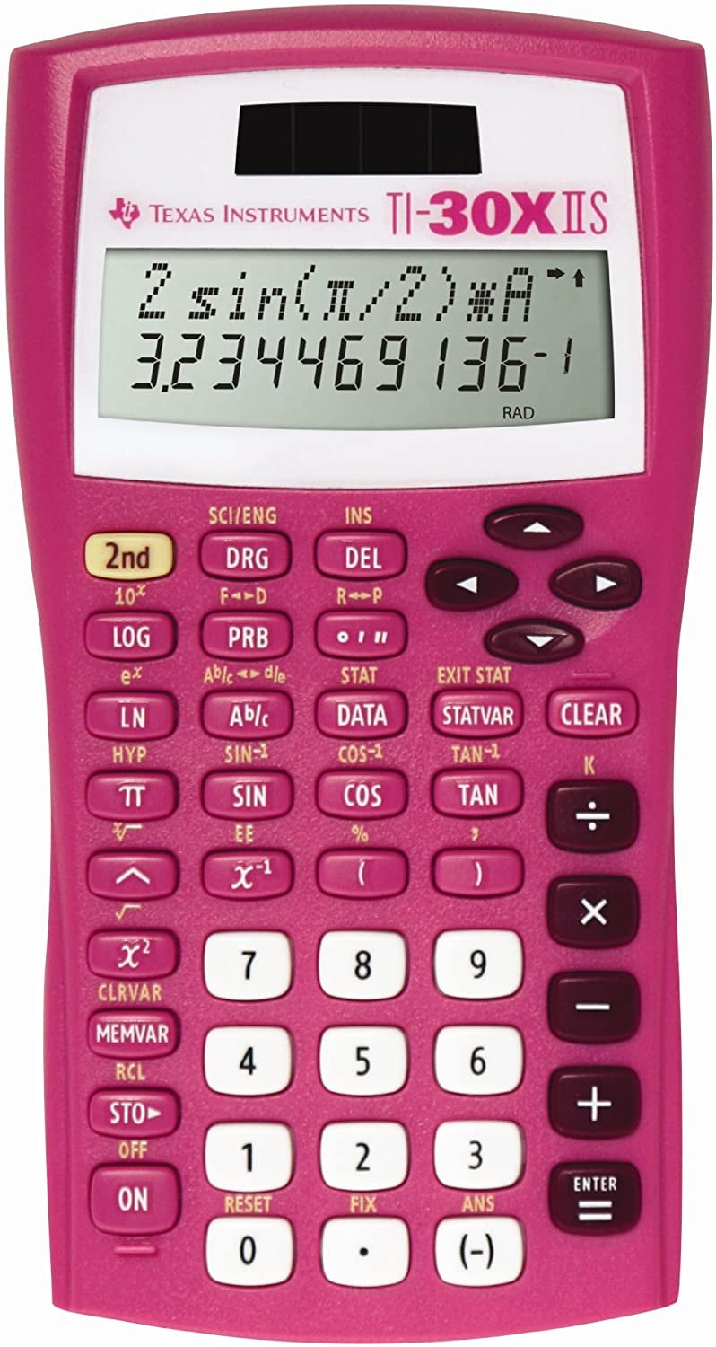 texas instruments ti-30x iis 2-line scientific calculator, pink 