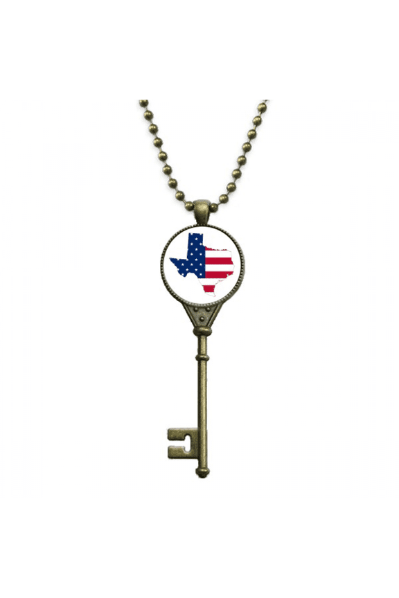 texas key necklace pendant tray embellished chain