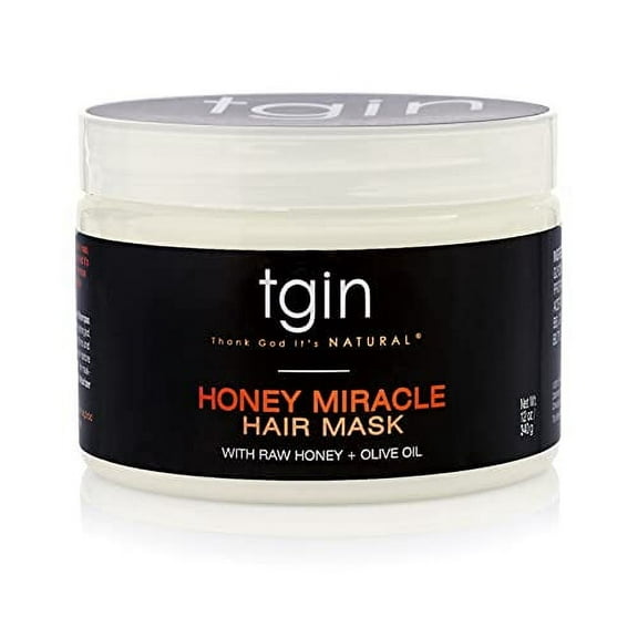 tgin Honey Miracle Hair Mask for Natural Hair - 12 oz - Dry Hair - Curly Hair - Type 3c and 4c hair - Deep Conditioner