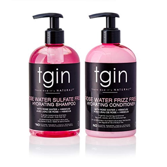 tgin Rose Water Sulfate Free Shampoo and Rose Water Hydrating Conditioner Bundle