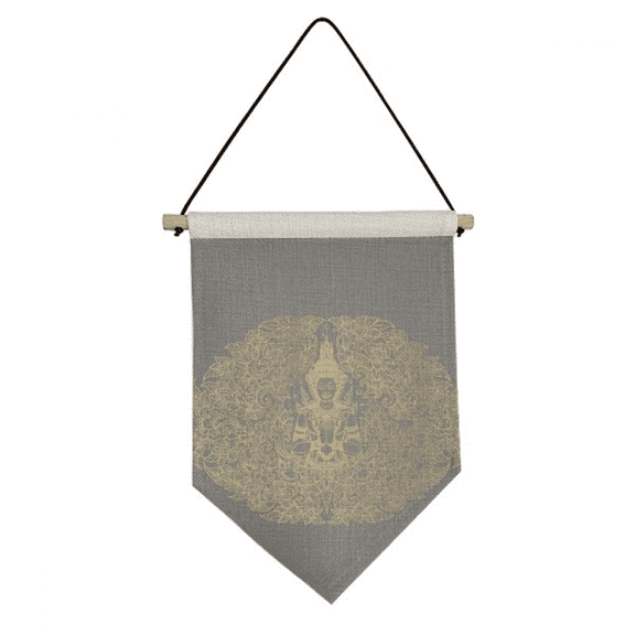 thai symmetrical foil illustration Canvas Flag Hanging Wall Art Decor Banner