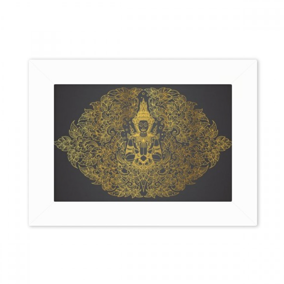 thai symmetrical foil illustration photo mount frame picture art painting desktop 5x7 inch