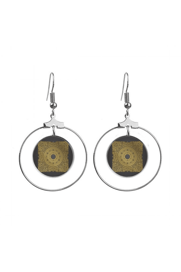 thailand culture foil earrings dangle hoop jewelry drop circle