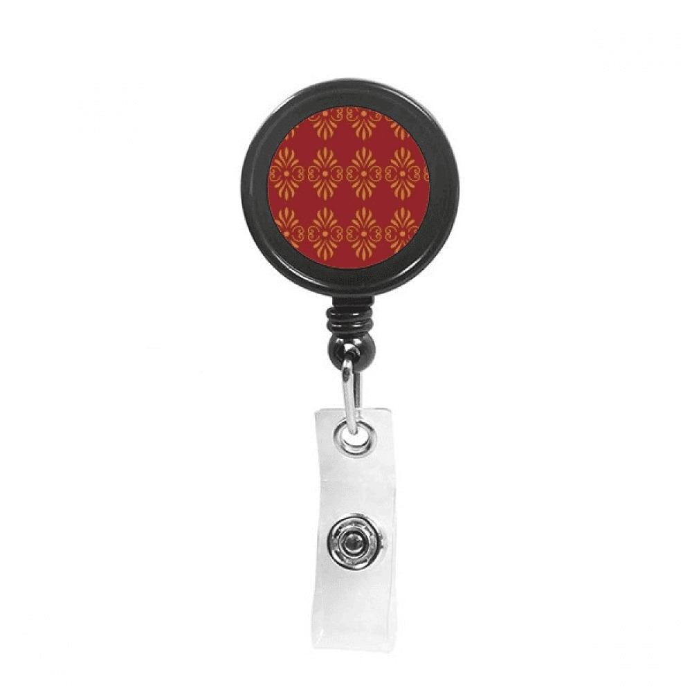 thailand en red decorative pattern Retractable Keychain Badge Holder ID Badge