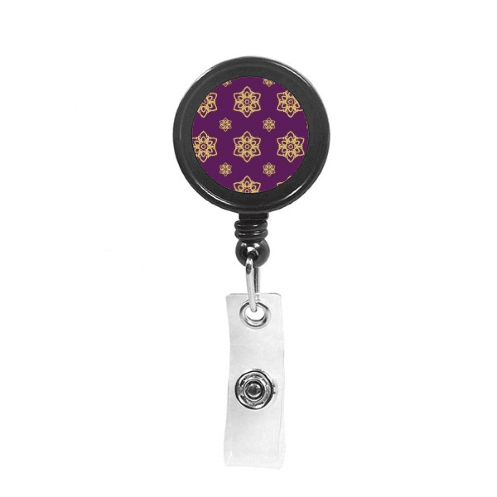 thailand purple en decorative pattern Retractable Keychain Badge Holder ID Badge