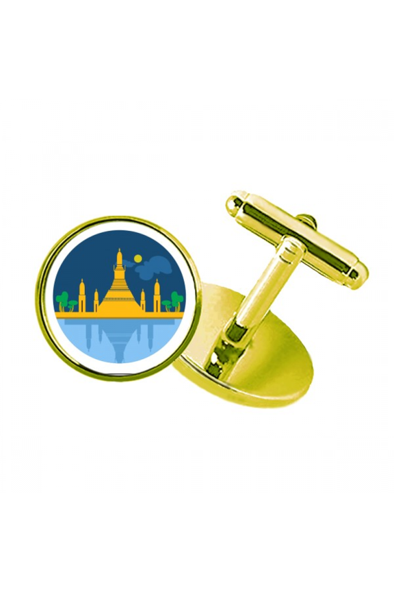 thailand special temple shield studded business metal cufflinks en