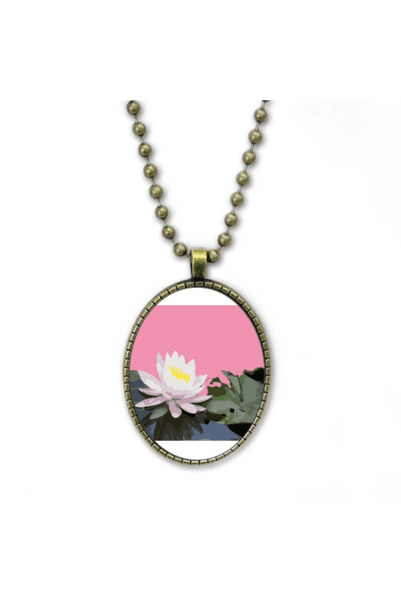 thailand water lily aquatic necklace vintage chain bead pendant jewelry collection