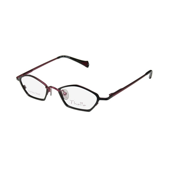 thalia dulzura womens/ladies designer full-rim flexible hinges stainless steel stylish trendy eyeglasses/eyewear (43-17-125, black/magenta)