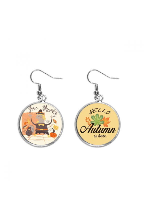 thanksgiving day cartoon man pattern earring dangle autumn earring jewelry