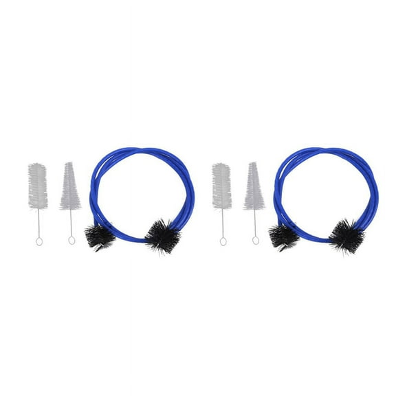 the 6-Piece Set for the Trumpet Trombone Brass Blowing Nozzle Cleaner Valve Brush Rod Musical Instrument Accessorie,Blue & black & white