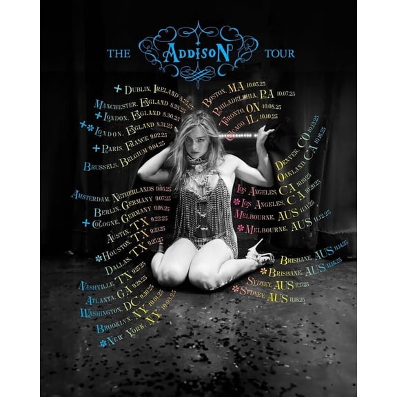the Addison tour 2025 Poster, One Sheet Wall Size 24''x36'' Googate