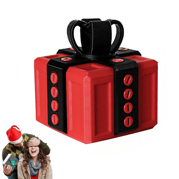 the Annoying Present, the Prank Box, 3d Printed Funny Gift Box, 8cm Really Prank Gifts Box with Screws, Best Christmas Gifts 2025,Red