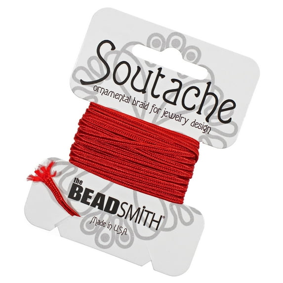the BeadSmith Rayon Soutache Cord - 3mm Diameter - 3 Yard Spool for Beading, Braiding, Jewelry Making, and More - Multiple Color Options