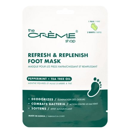 the Creme shop Refresh & Replenish Foot Mask | Peppermint + Tea Tree Oil - 3pcs.
