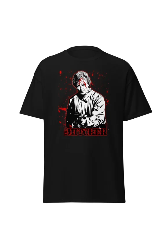 the Hitcher movie shirt 80s horror movie shirt Rutger Hauer