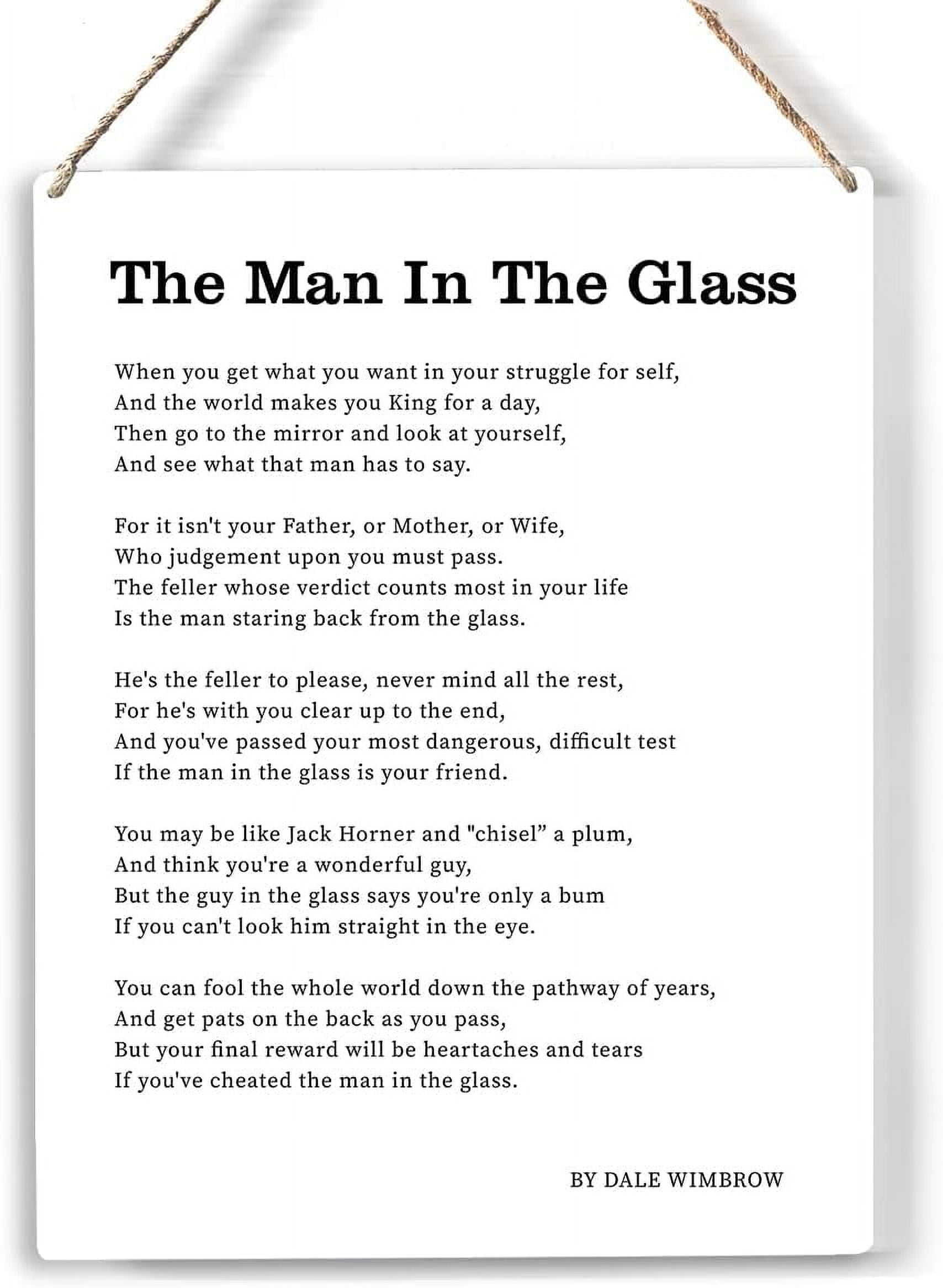 the Man in the Glass Wood Sign Inspirational Poetry Wooden Signs Rustic ...