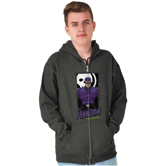 the Phantom Ghost Who Walks Skull Zip Up Hoodie Men's Women's Brisco Brands S