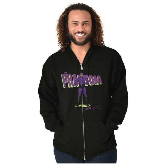 the Phantom Old School Superhero Zip Up Hoodie Men's Women's Brisco Brands M