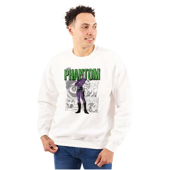 the Phantom Retro Comic Superhero Unisex Plus Size Sweatshirt Brisco Brands 3X