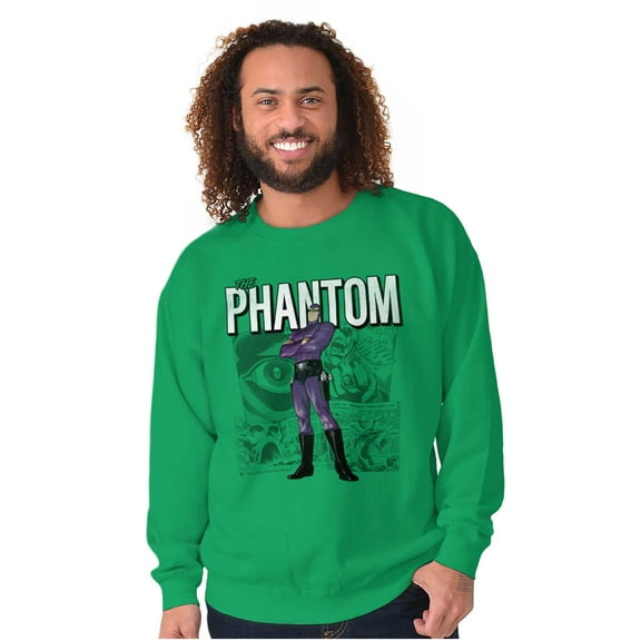 the Phantom Retro Comic Superhero Sweatshirt for Men or Women Brisco Brands L