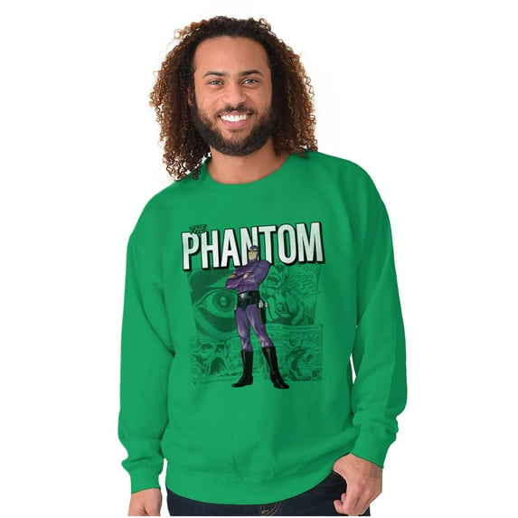 the Phantom Retro Comic Superhero Sweatshirt for Men or Women Brisco Brands S