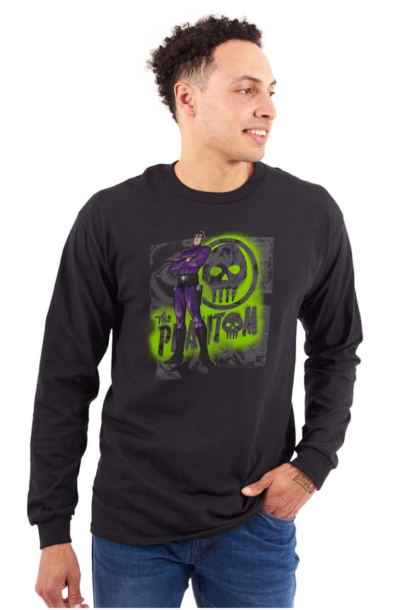 the Phantom Skull Cave Comic Book Long Sleeve TShirt Men Women Brisco Brands M