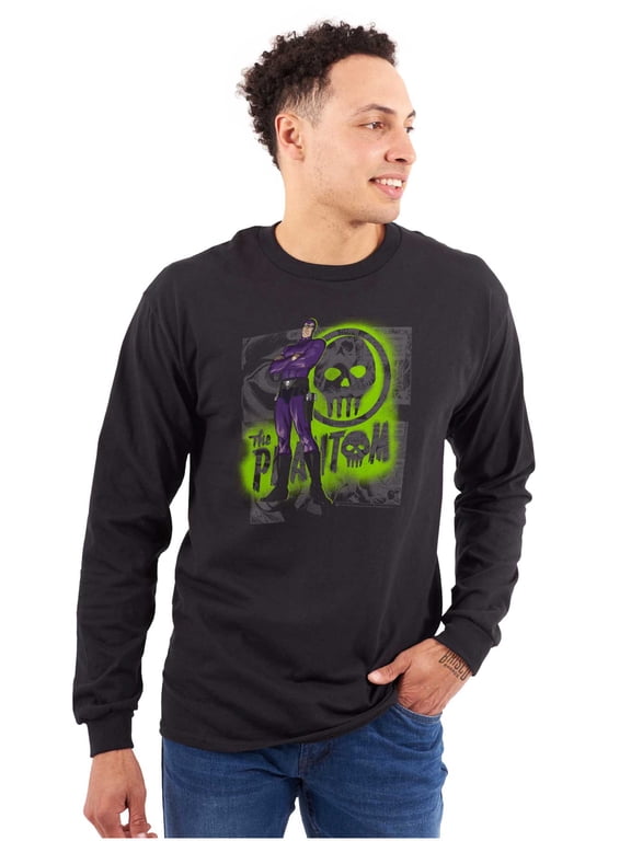 the Phantom Skull Cave Comic Book Long Sleeve TShirt Men Women Brisco Brands M