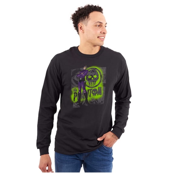 the Phantom Skull Cave Comic Book Unisex Plus Size Long Sleeve Tee Shirt Brisco Brands 3X