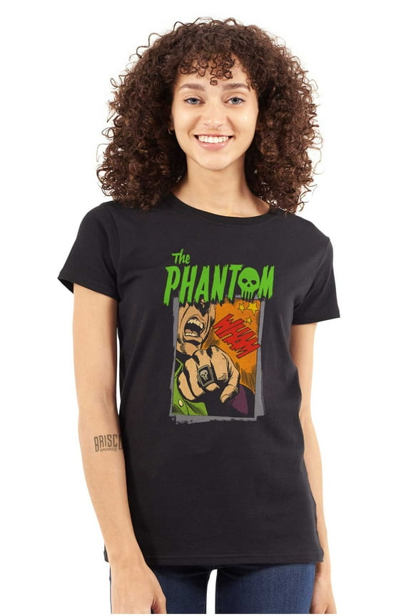 the Phantom Skull Retro Comic Book Women's T Shirt Ladies Tee Brisco Brands S