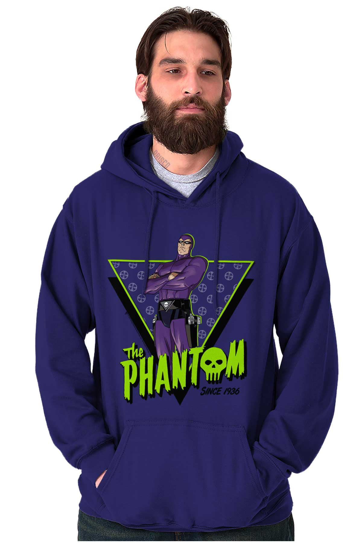 the Phantom Skull Vintage Superhero Hoodie Sweatshirt Women Men Brisco  Brands 2X 