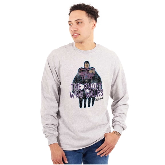 the Phantom Vintage Ghost Who Walks Unisex Plus Size Long Sleeve Shirt Brisco Brands 3X